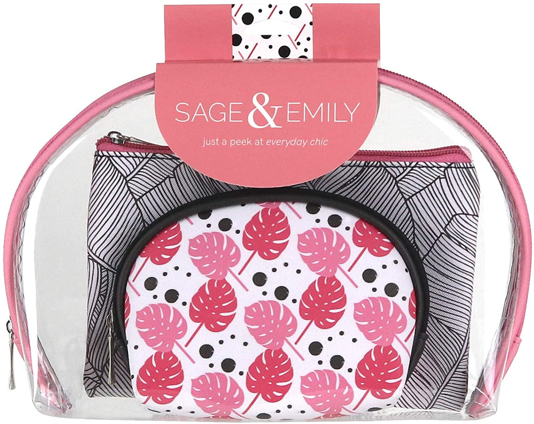 Sage & Emily-  3 PC Pink Transparent Makeup