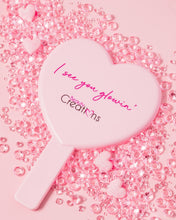 Load image into Gallery viewer, Beauty Creations- HEART HAND HELD MIRROR “I SEE YOU GLOWIN”
